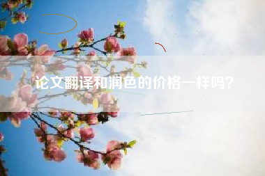 论文翻译和润色的价格一样吗？