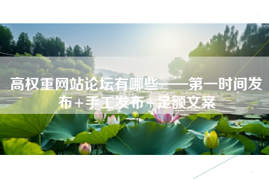 高权重网站论坛有哪些——第一时间发布+手工发布+足额文案