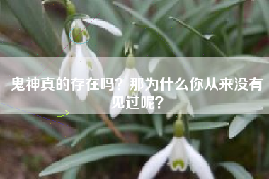 鬼神真的存在吗？那为什么你从来没有见过呢？