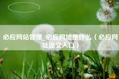必应网站管理_必应网址是什么（必应网址提交入口）