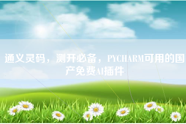 通义灵码，测开必备，PYCHARM可用的国产免费AI插件
