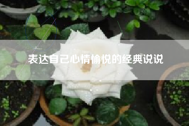 表达自己心情愉悦的经典说说