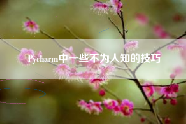 Pycharm中一些不为人知的技巧