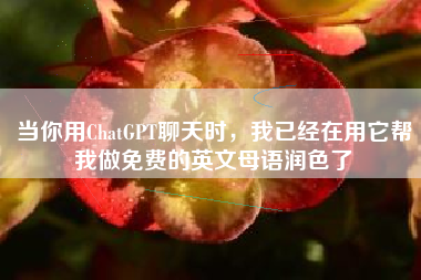 当你用ChatGPT聊天时，我已经在用它帮我做免费的英文母语润色了