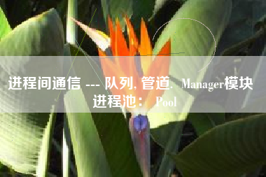 进程间通信 --- 队列, 管道.  Manager模块  进程池： Pool