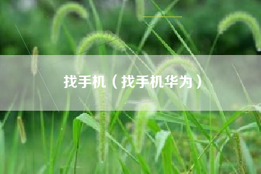 找手机（找手机华为）