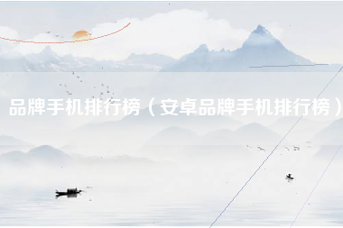 品牌手机排行榜（安卓品牌手机排行榜）