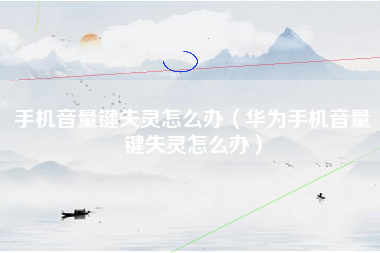 手机音量键失灵怎么办（华为手机音量键失灵怎么办）
