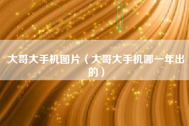 大哥大手机图片（大哥大手机哪一年出的）