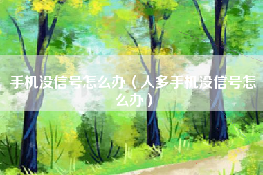手机没信号怎么办（人多手机没信号怎么办）