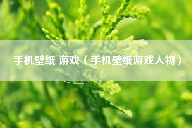 手机壁纸 游戏（手机壁纸游戏人物）
