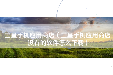 三星手机应用商店（三星手机应用商店没有的软件怎么下载）