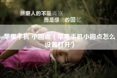 苹果手机 小圆点（苹果手机小圆点怎么设置打开）