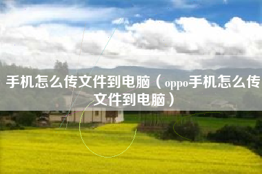 手机怎么传文件到电脑（oppo手机怎么传文件到电脑）
