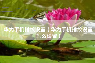 华为手机指纹设置（华为手机指纹设置怎么设置）