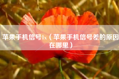 苹果手机信号1x（苹果手机信号差的原因在哪里）