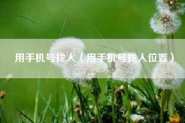 用手机号找人（用手机号找人位置）