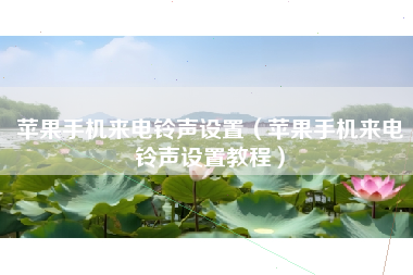 苹果手机来电铃声设置（苹果手机来电铃声设置教程）
