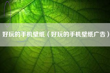 好玩的手机壁纸（好玩的手机壁纸广告）