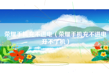荣耀手机充不进电（荣耀手机充不进电开不了机）