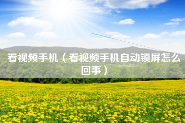 看视频手机（看视频手机自动锁屏怎么回事）