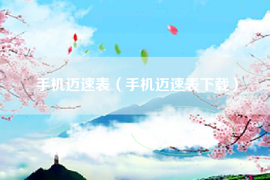 手机迈速表（手机迈速表下载）