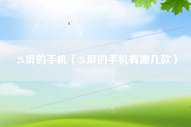 2k屏的手机（2k屏的手机有哪几款）