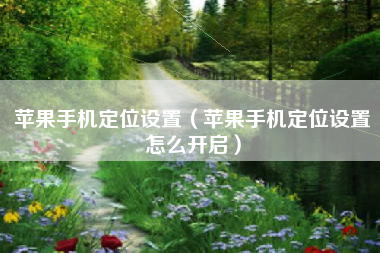 苹果手机定位设置（苹果手机定位设置怎么开启）