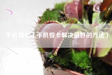 手机慢卡（手机慢卡解决最好的方法）