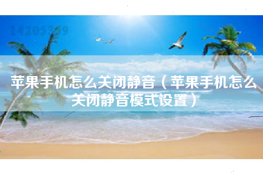 苹果手机怎么关闭静音（苹果手机怎么关闭静音模式设置）