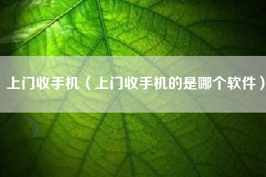 上门收手机（上门收手机的是哪个软件）