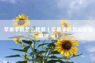 苹果手机怎么修复（苹果手机怎么修复电池100）