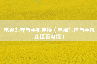 电视怎样与手机连接（电视怎样与手机连接看电视）