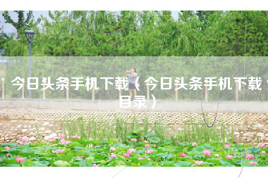 今日头条手机下载（今日头条手机下载目录）