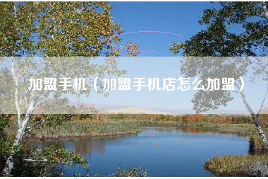加盟手机（加盟手机店怎么加盟）