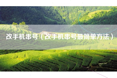 改手机串号（改手机串号最简单方法）