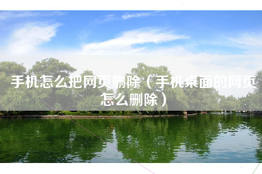 手机怎么把网页删除（手机桌面的网页怎么删除）