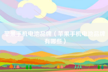 苹果手机电池品牌（苹果手机电池品牌有哪些）