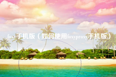 foxy手机版（如何使用foxyproxy手机版）