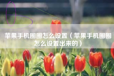 苹果手机圈圈怎么设置（苹果手机圈圈怎么设置出来的）