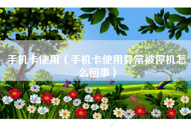 手机卡使用（手机卡使用异常被停机怎么回事）