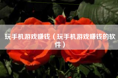 玩手机游戏赚钱（玩手机游戏赚钱的软件）