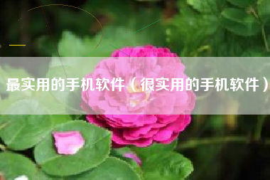最实用的手机软件（很实用的手机软件）