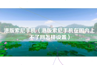 港版索尼手机（港版索尼手机在国内上不了网怎样设置）