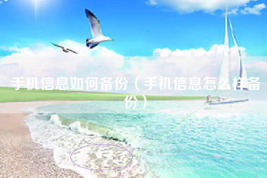 手机信息如何备份（手机信息怎么样备份）