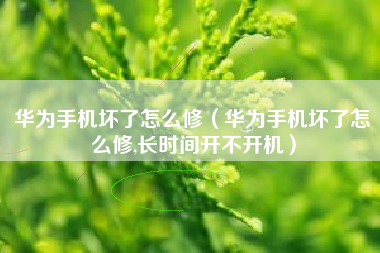 华为手机坏了怎么修（华为手机坏了怎么修,长时间开不开机）