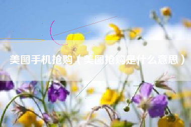 美图手机抢购（美图抢购是什么意思）