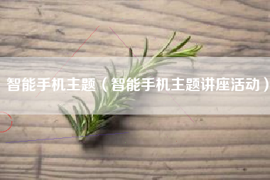 智能手机主题（智能手机主题讲座活动）