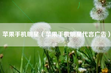 苹果手机明星（苹果手机明星代言广告）