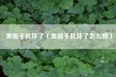 美图手机坏了（美图手机坏了怎么修）